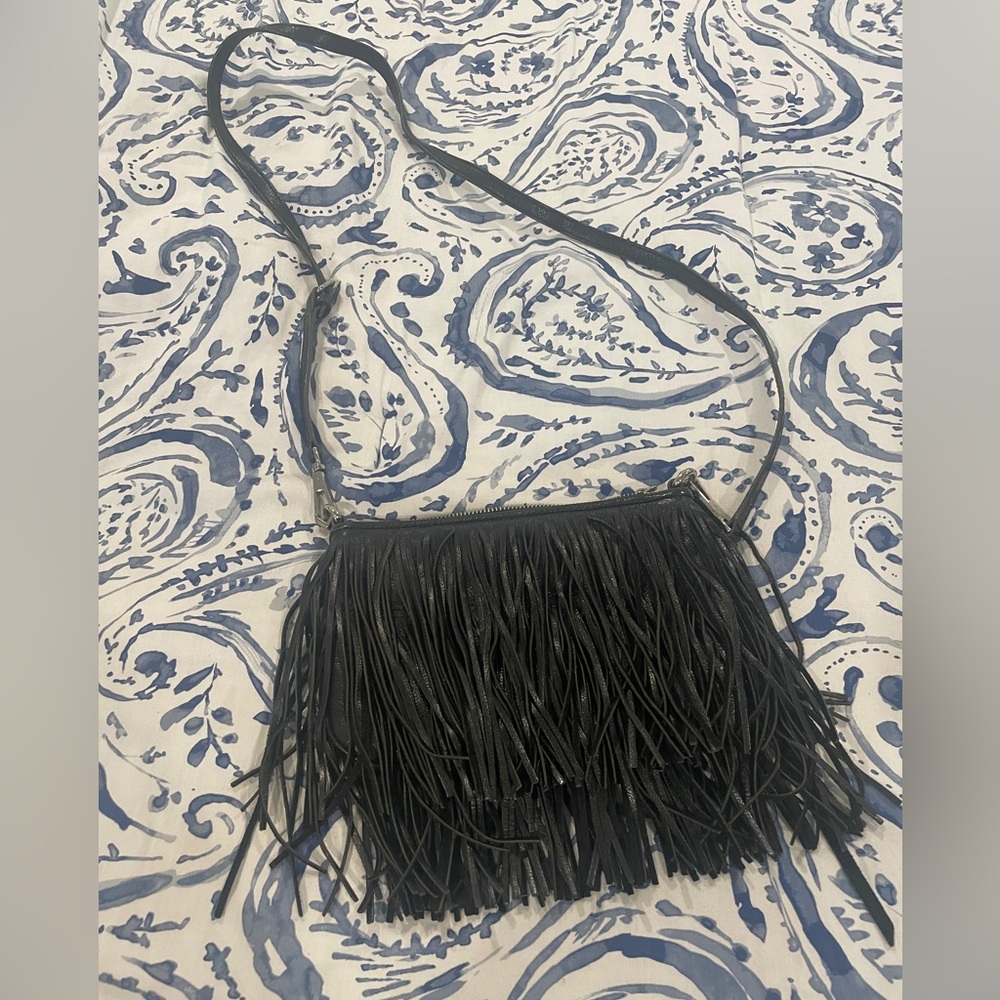 Chic Black Fringe Crossbody Bag